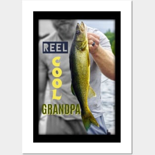 Reel Cool Grandpa Supper Hero Shirt Posters and Art